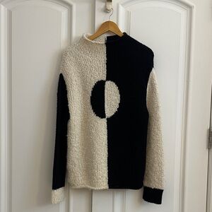 Rachel Antonoff Black and White Cookie Cowl Sweater